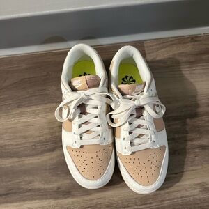 Nike Women's Tan and White dunks low